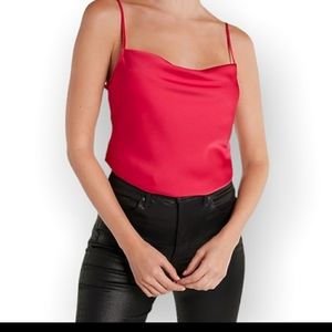 NWT Express Satin Pink Cowl Neck Cami Top
